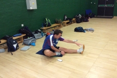 After a big mornings contribution Chris warms down