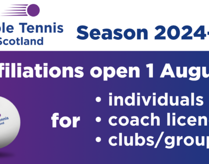 Season 2024-25 TTS affiliations open 1 August 2024