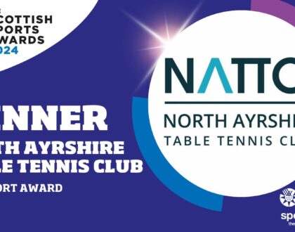 North Ayrshire Table Tennis Club Wins the Club Sport Award at the Scottish Sports Awards 2024!